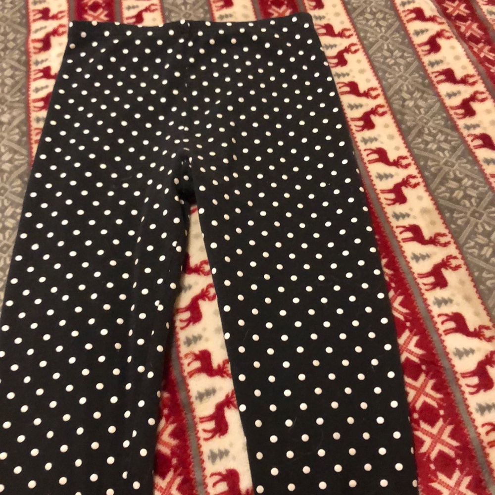 Black and white polkadot pants